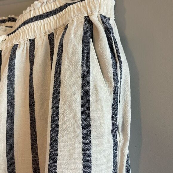 J.Crew Linen Blend Striped Drawstring Waist Wide Leg Cropped Pant | SZ S - Picture 10 of 14